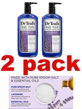 2 Pack Dr. Teal's Lavender & Epsom Salt Body Wash Soothe & Sleep
